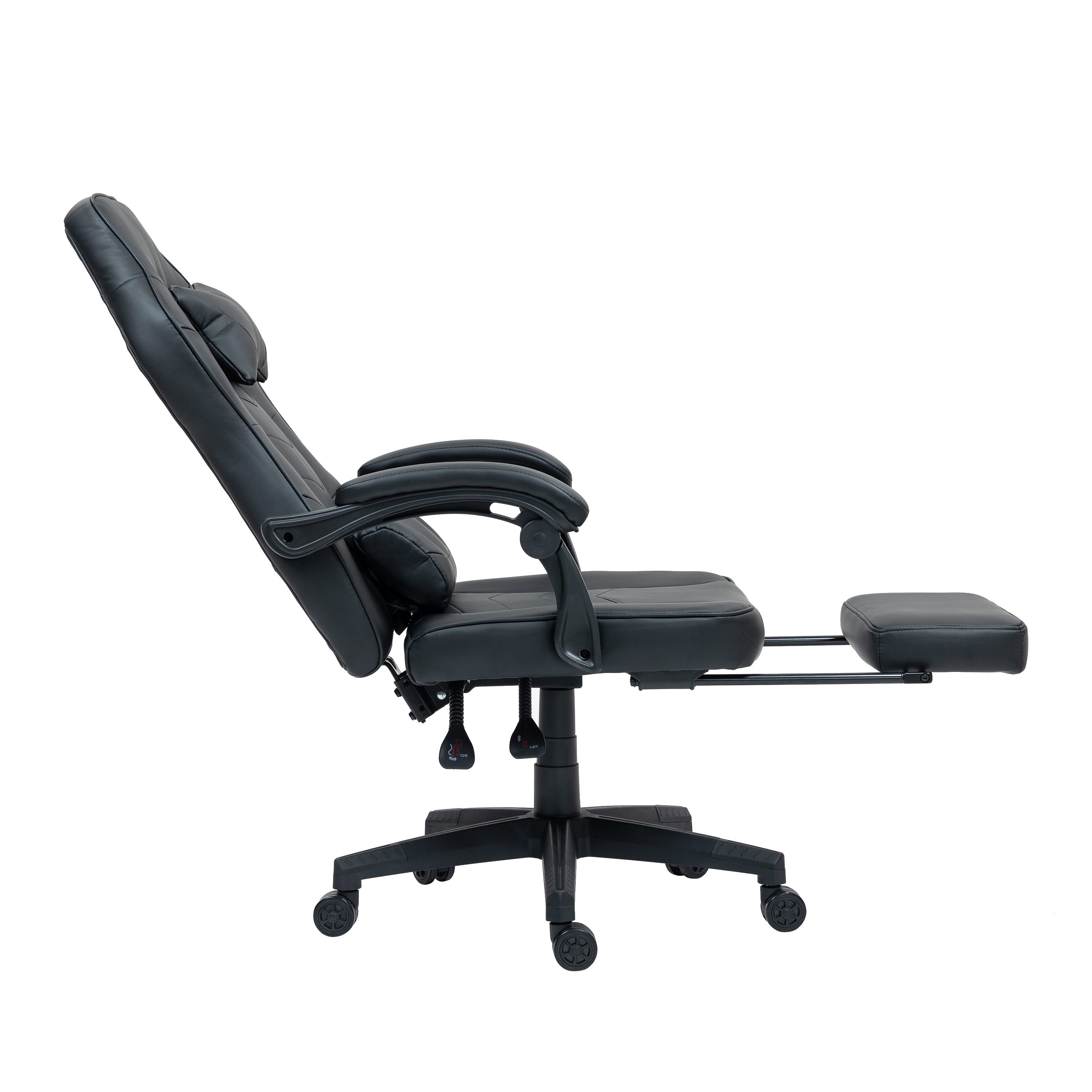 Gamingstuhl Bürostuhl Leder mit Massagefunktion ITAN schwarz
