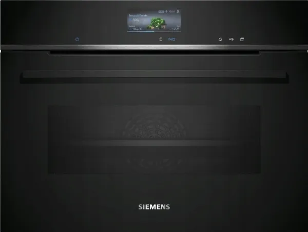 Siemens iQ700 CS736G1B1 - Ovn - med dampfunktion - til indbygning - Wi-Fi - niche - bredde: 56 cm - dybde: 55 cm - højde: 45 cm - med selv-rengøring - Klasse A  - sort