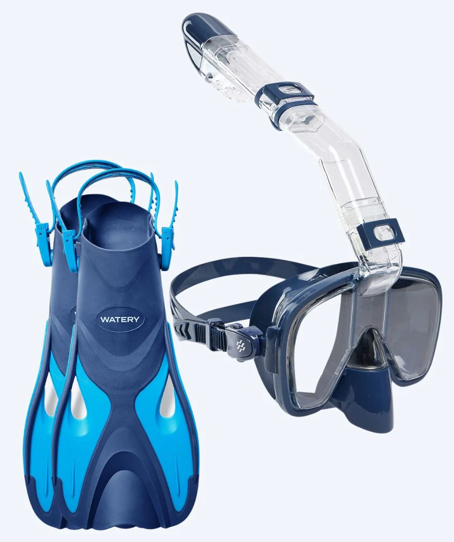 Watery snorkelsæt til børn - Fisher/Pearl - Blå/mørkeblå