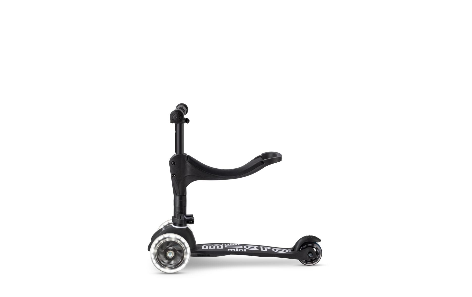Kickboard Mini Micro 3in1 Deluxe Eco Schwarz<br>Kids Scooter aus recycelten Fischernetzen
