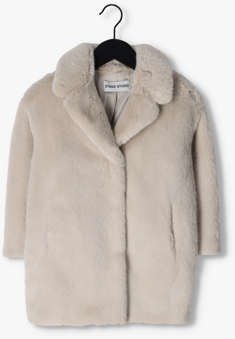 STAND STUDIO ecru stand studio teddy jas camille cocoon mini coat