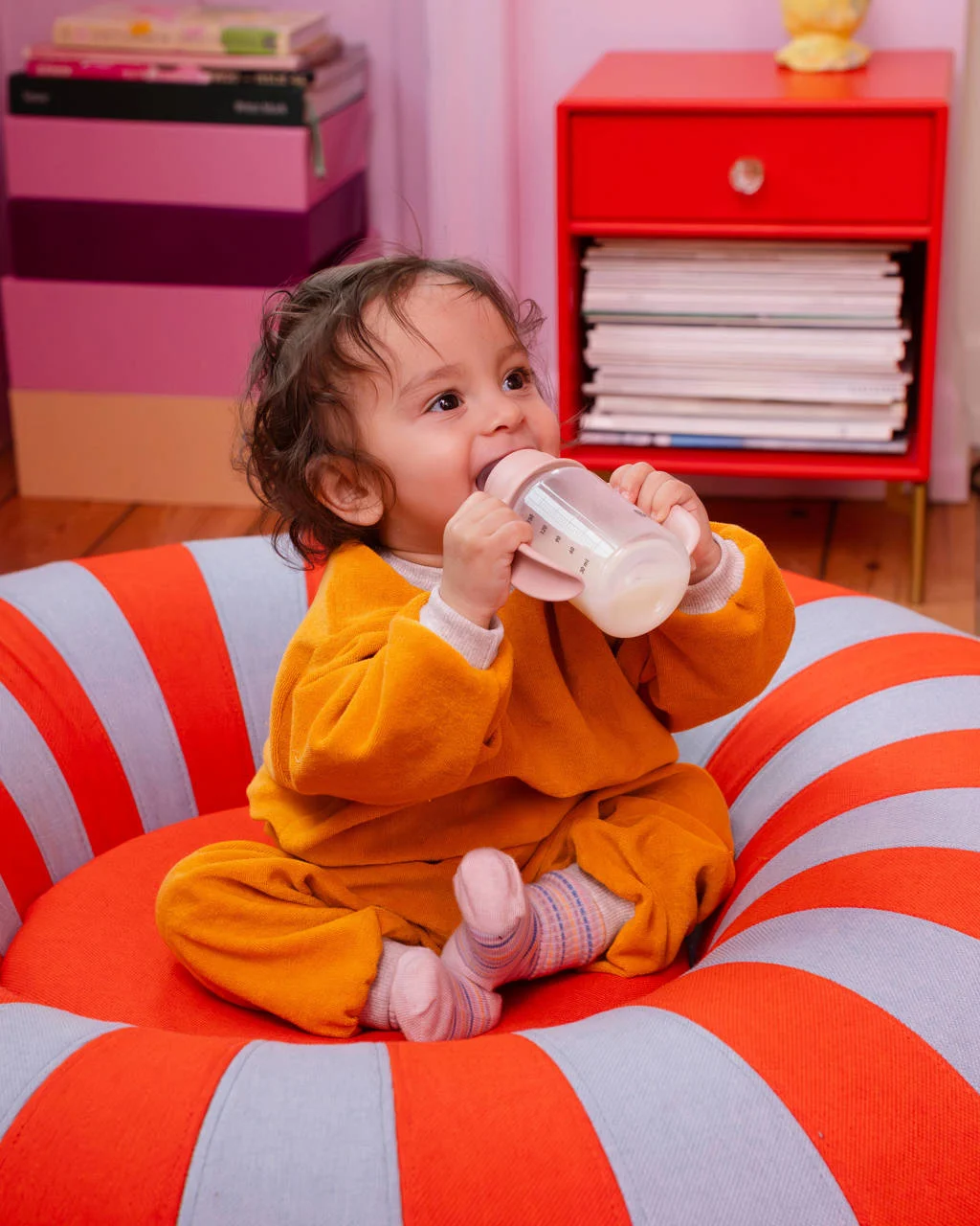 BIBS Babyfles 150 ml - Blush - met latex speen en opvouwbare trechtertje