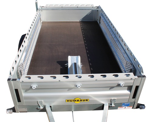 Humbaur enkelassige aanhangwagen Alumaster Allrounder 2510 x 1310 x 400 mm geremd incl. neuswiel, wielschokdempers en gereedschapskist (los) Toelaatbaar totaalgewicht 1300 kg