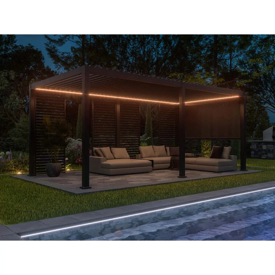 Mirador Deluxe overkapping elektrisch met LED 300 x 600 antraciet