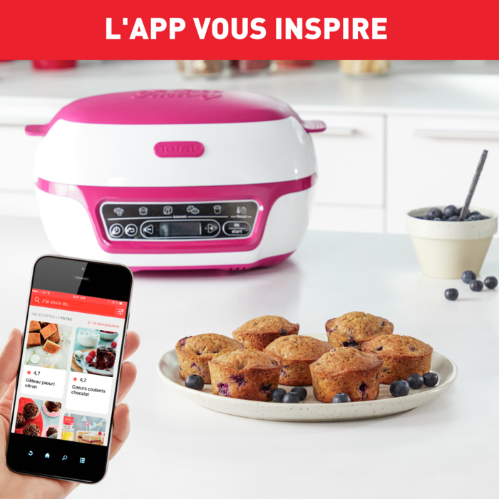 Cake Factory Délices, Machine à gâteaux, 5 prog., 3 moules, écran rétroéclairé