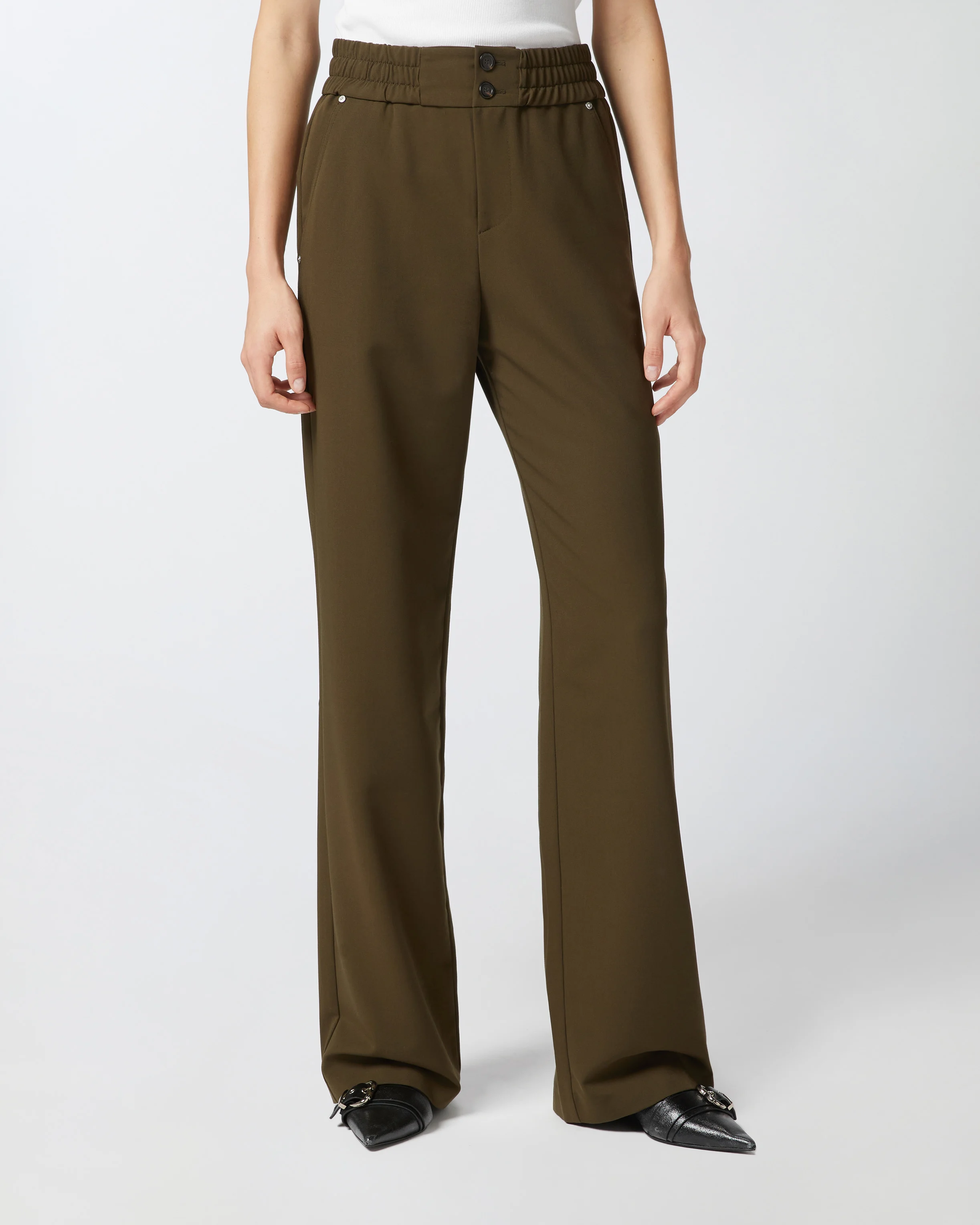 Pantalon à taille froncée | Vert