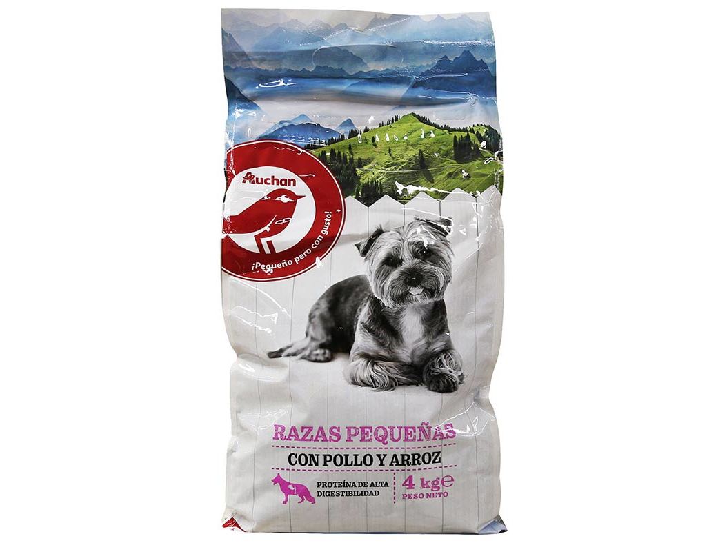 RAÇÃO PARA CÃO AUCHAN RAÇAS PEQUENAS COM FRANGO E ARROZ 4KG