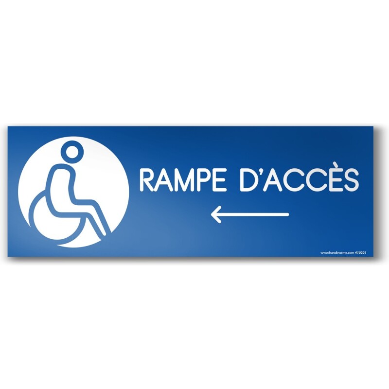 Panneau Design - Rampe d'accès Flèche gauche - Picto PMR