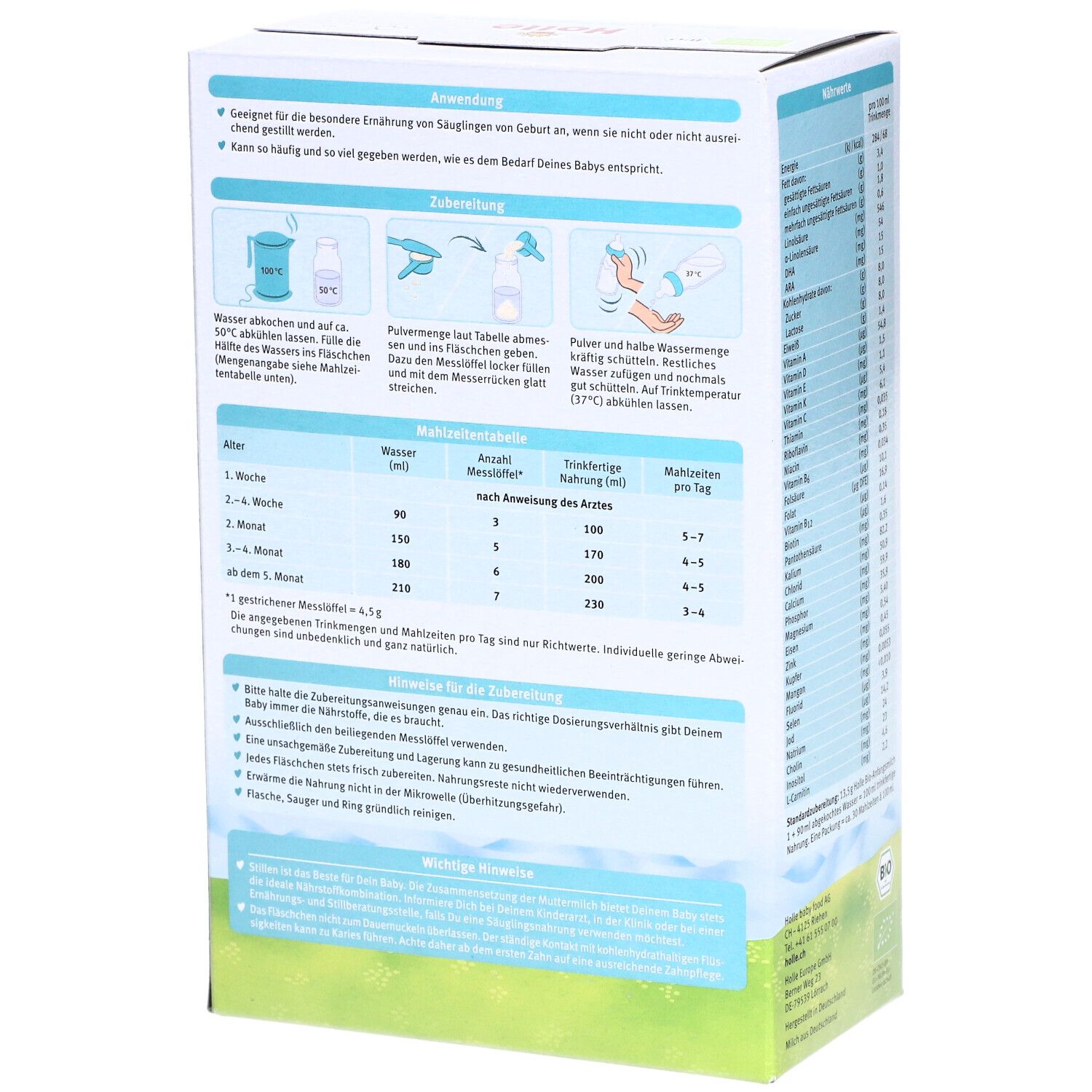 Holle Bio 1 Anfangsmilch von Geburt an