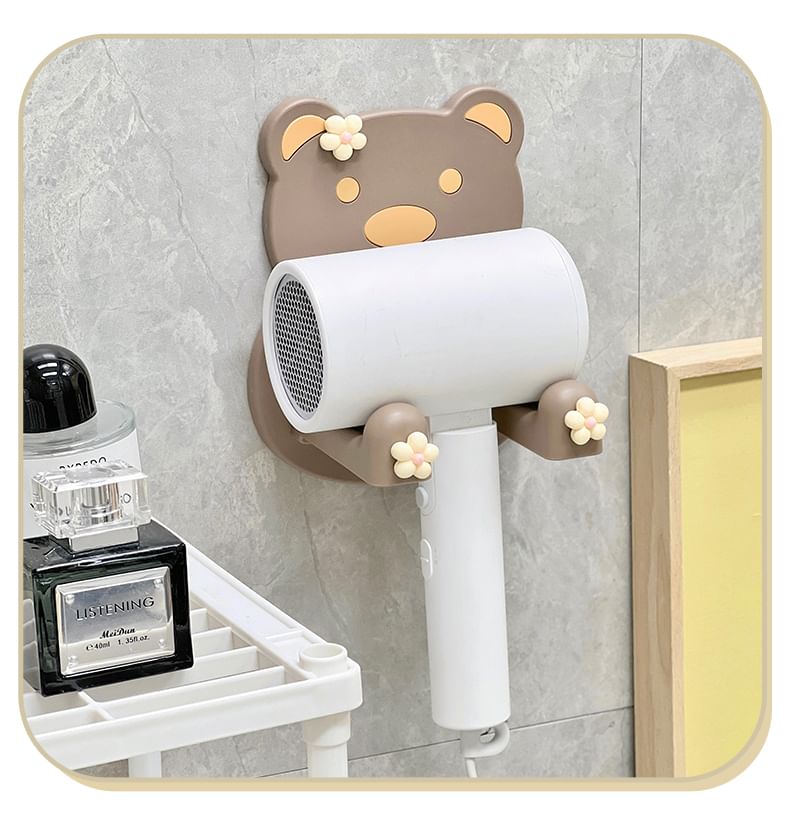 Yunikon - Bear Plastic Föhnhouder / Kleefpad / Set
