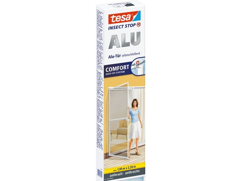 tesa Fliegengitter Insektenschutz Alu Comfort Tür 1 x 2.2m Insektenschutz für Türen
