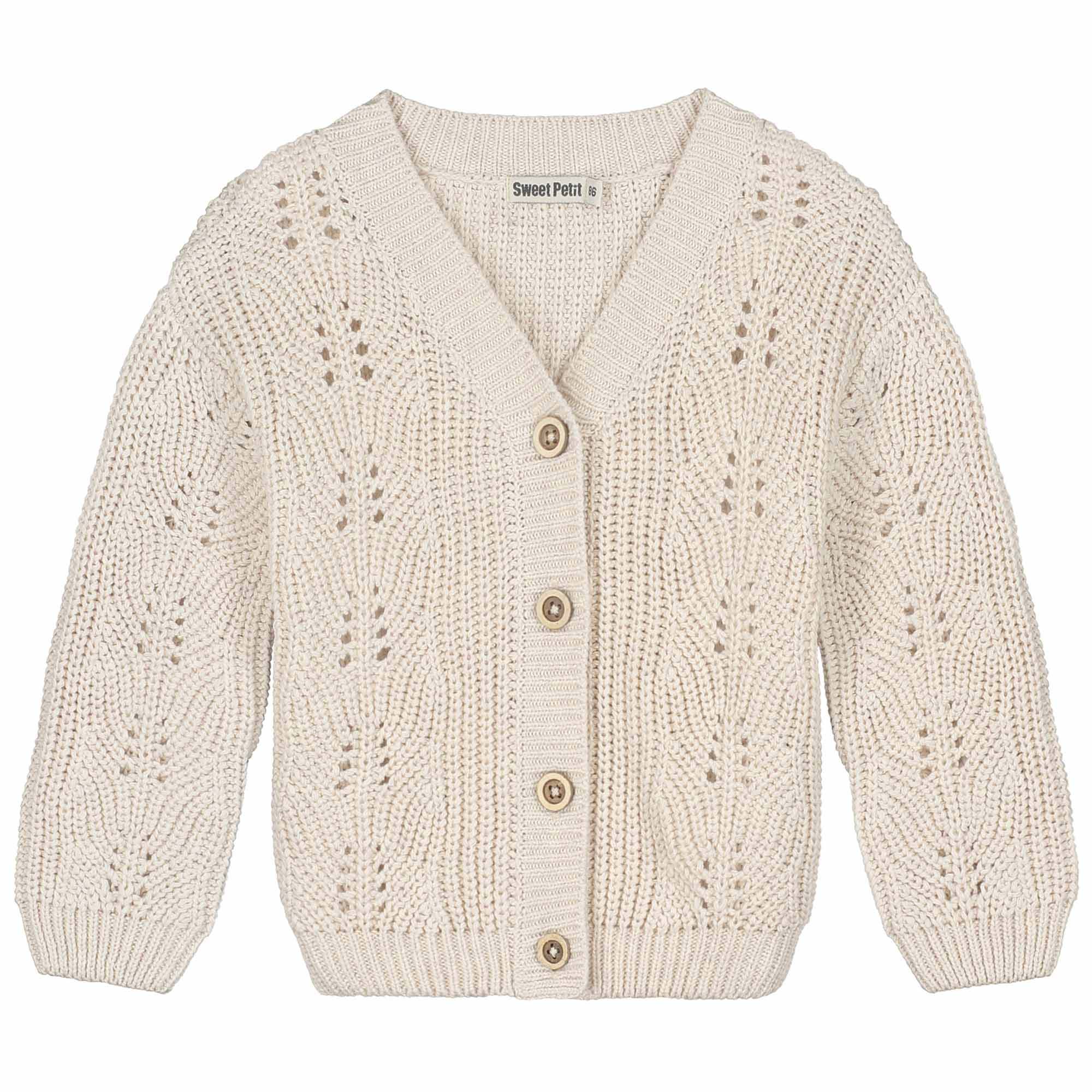 Sweet petit baby vest Reeva lange mouwen effen beige