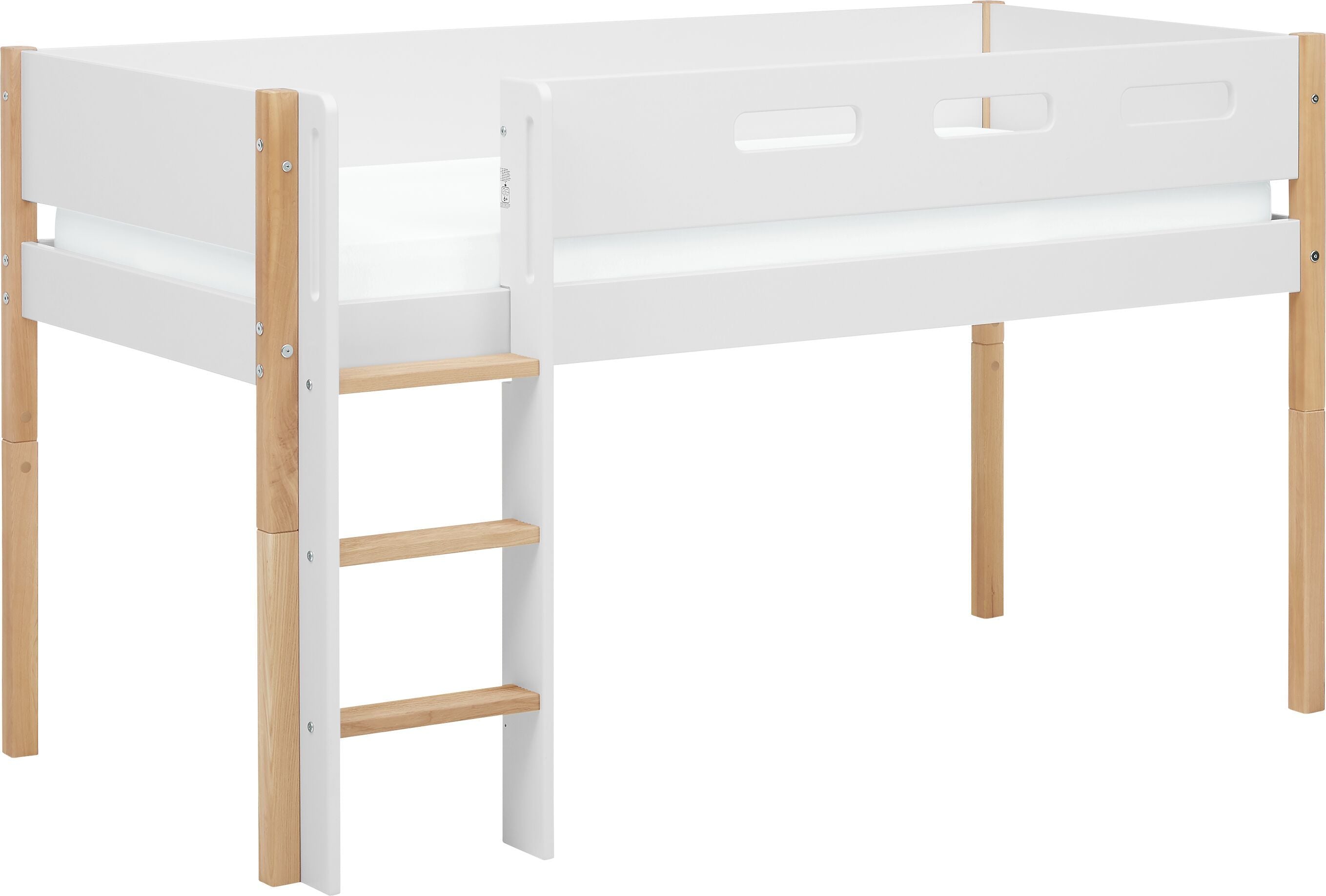 Flexa NOR Halbhochbett - Weiss / B: 109.0 cm x T: 210.0 cm x H: 120.0 cm