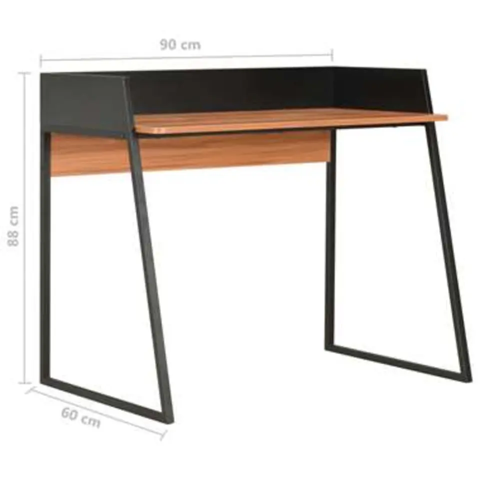 vidaXL - Computertafel - Zwart - Bewerkt hout