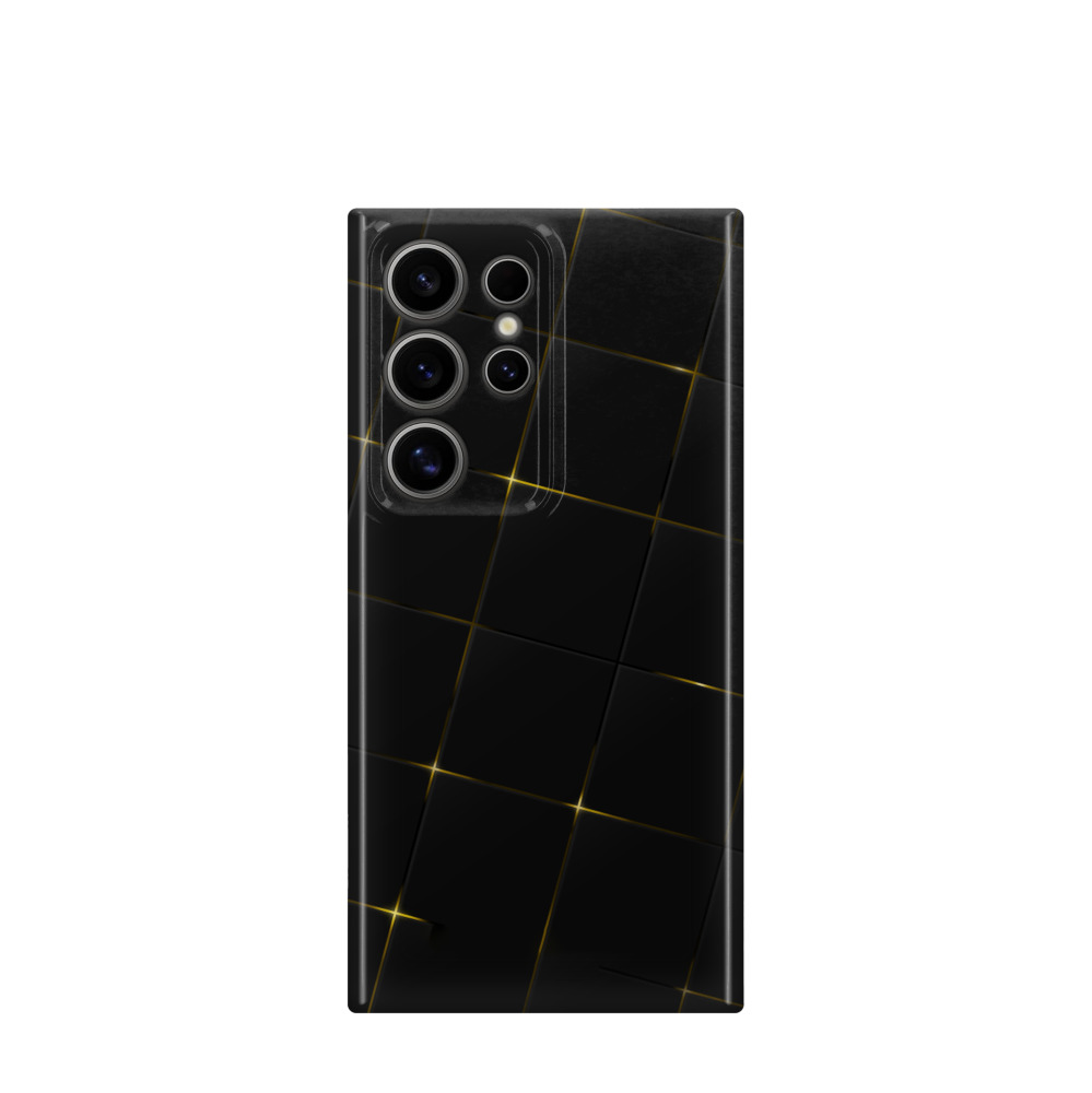 Samsung Galaxy S24 Ultra Kunststoff Hülle Glitzer Karo - Schwarz
