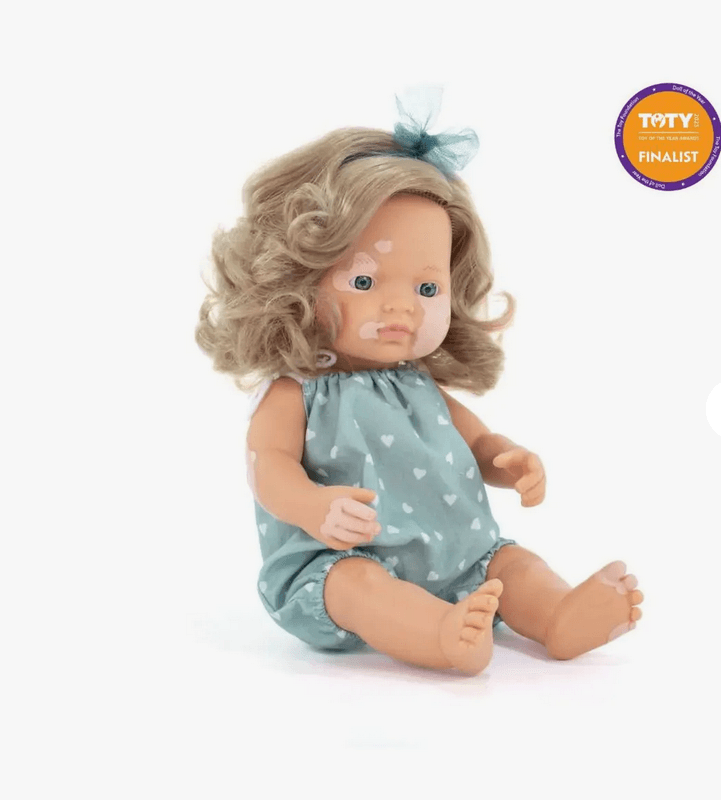 Miniland Dukke Lyshåret med Vitiligo, 38 cm. - My Friends & Me