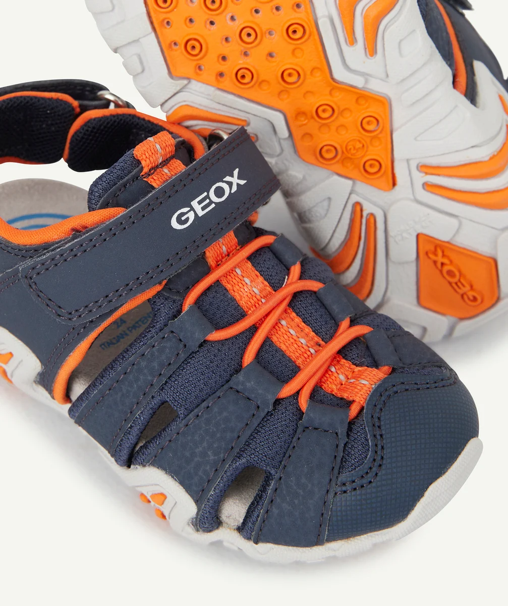 GEOXSANDALES KRAZE GARÇON BLEU MARINE ET ORANGE