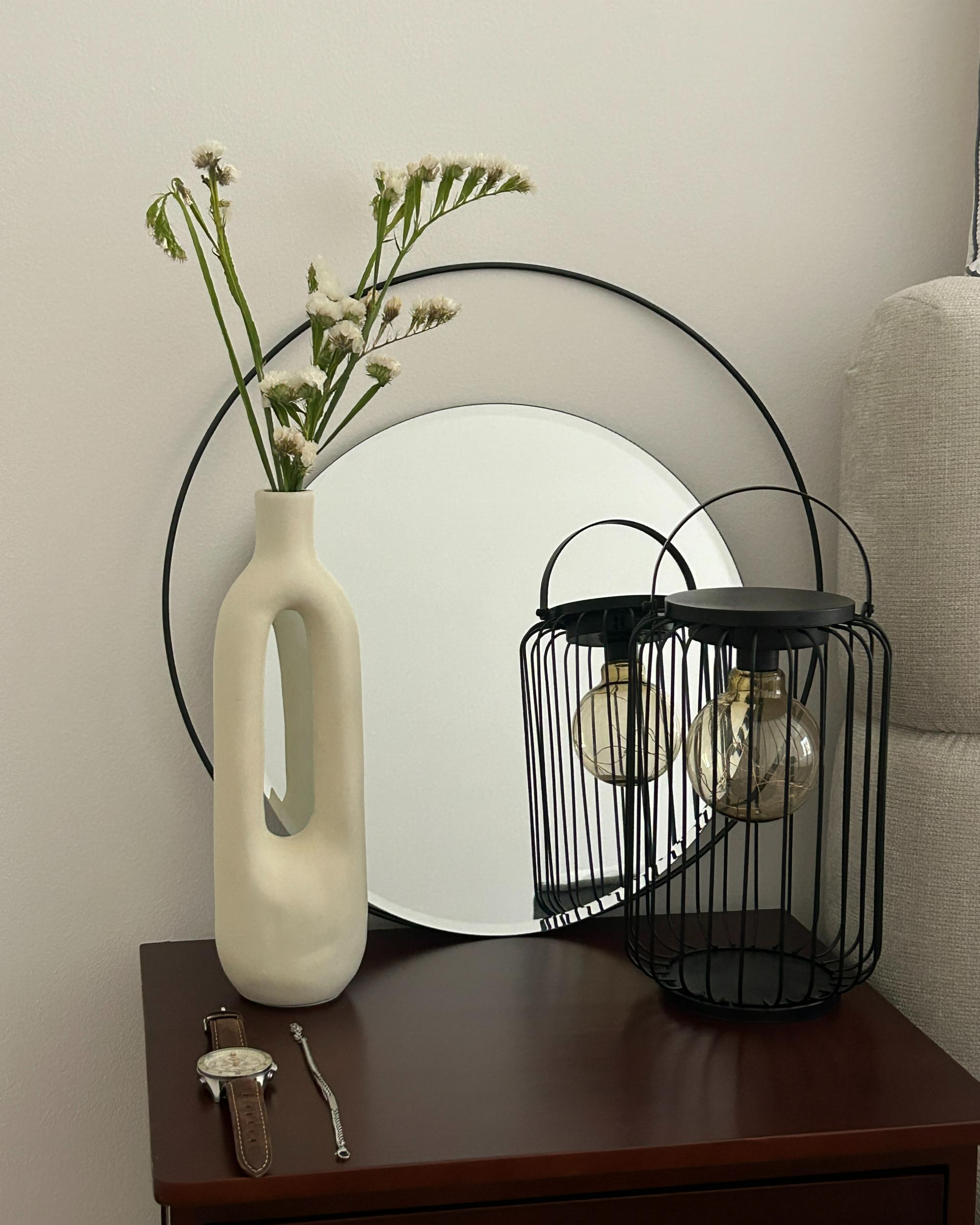 Wandspiegel AGDE 50 cm 50 cm Metaal Zwart