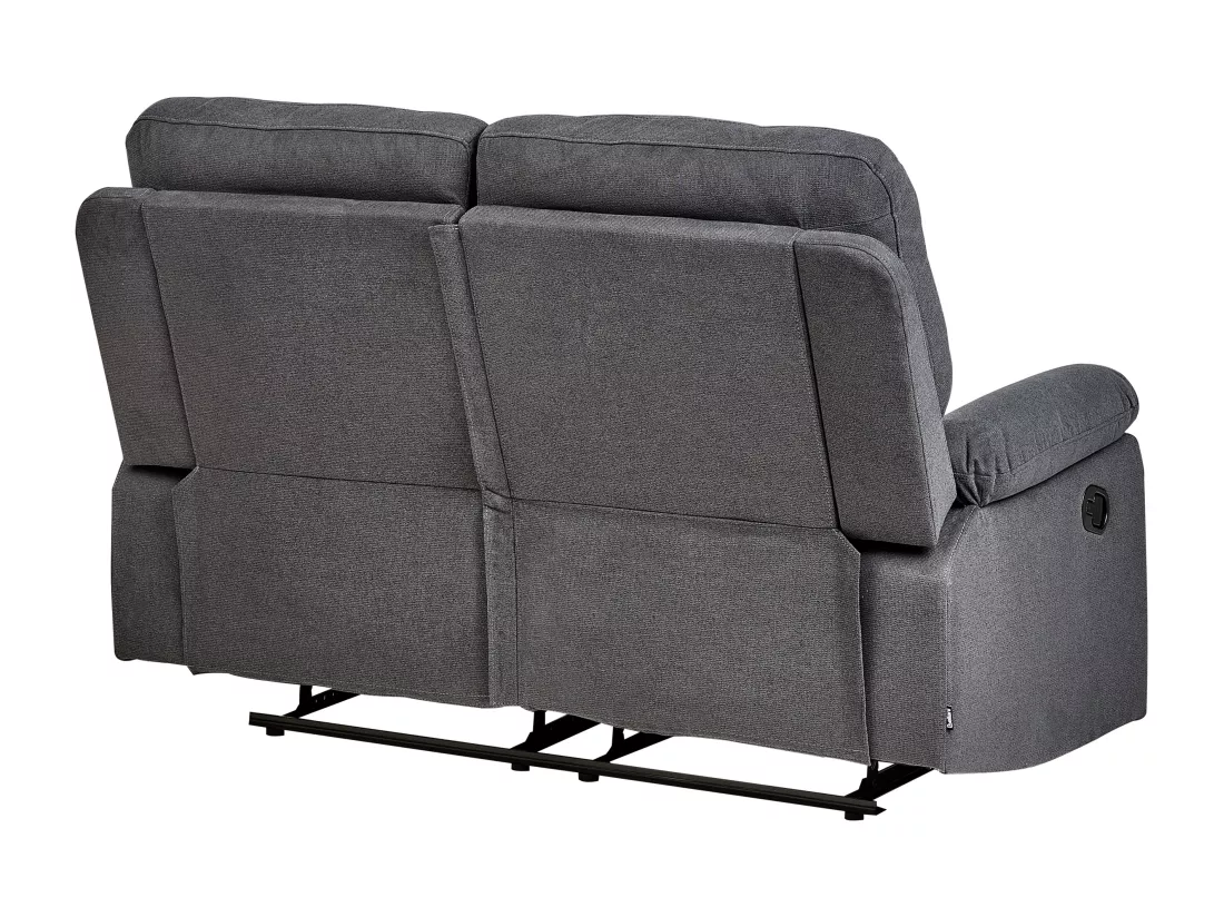 Canapé 2 places inclinable manuellement en tissu gris foncé BERGEN II