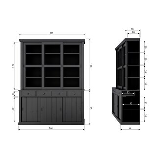 Buffetschrank LAGOS 166 x 214 cm weiß