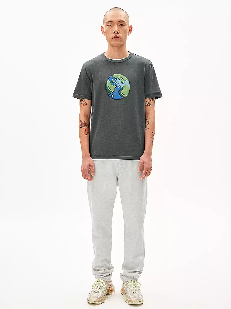 ARMEDANGELS T-Shirt JAAMES PLAANET dunkelgrün