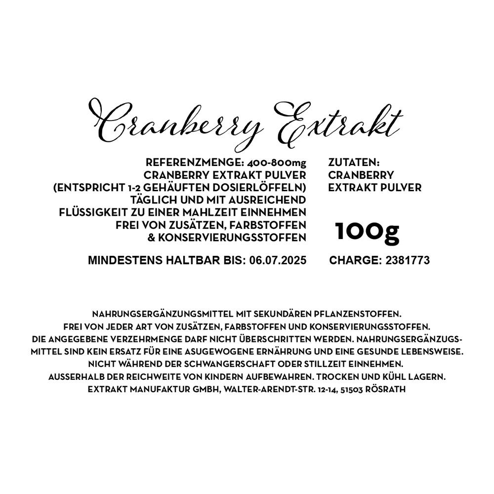 Extrakt Manufaktur Cranberry Extrakt Pulver