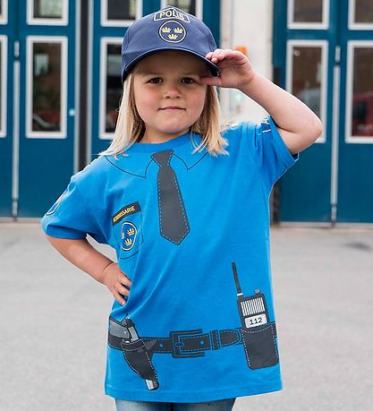 Den Goda Fen Kostüm - Polizei - Blau