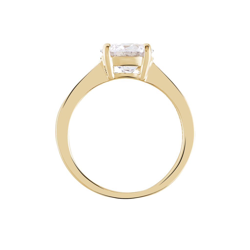 Bague Solitaire Zoura Plaqué Or Jaune Oxyde De Zirconium