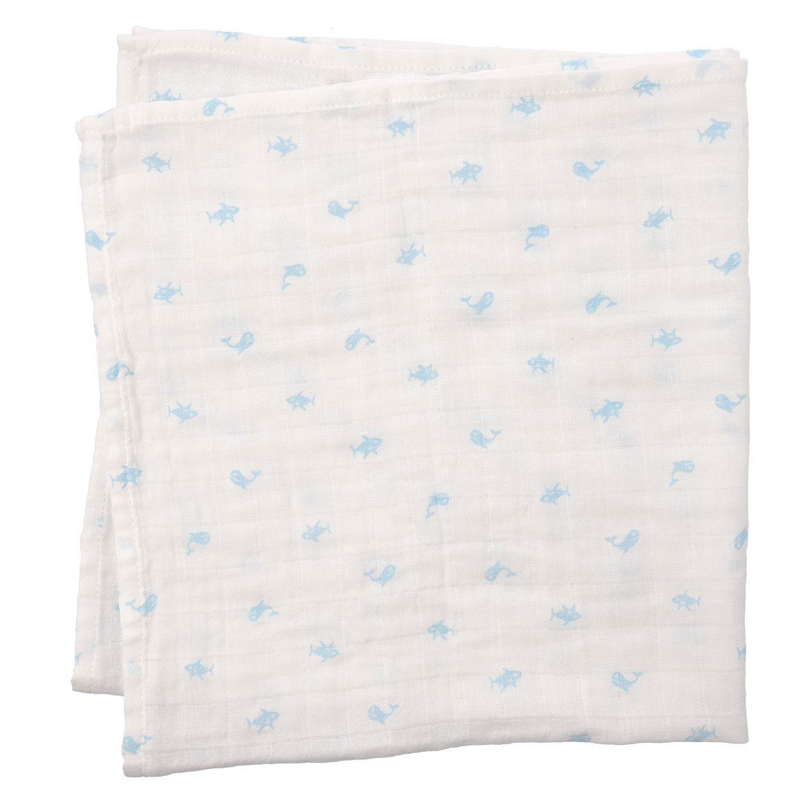 Topomini 3 Musselintücher 60 x 60 cm blau / beige / weiss