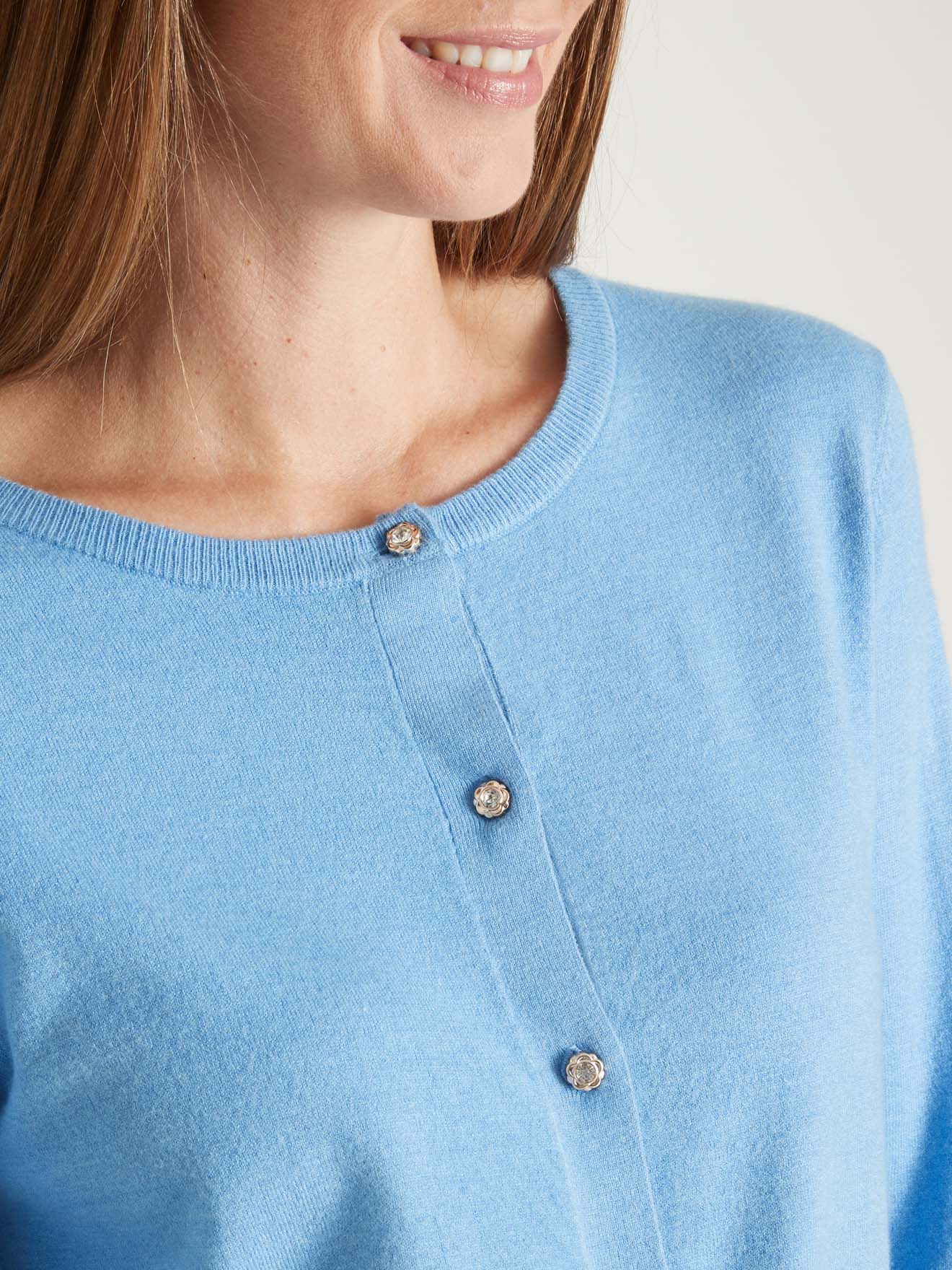 Cardigan élégant boutons-bijoux