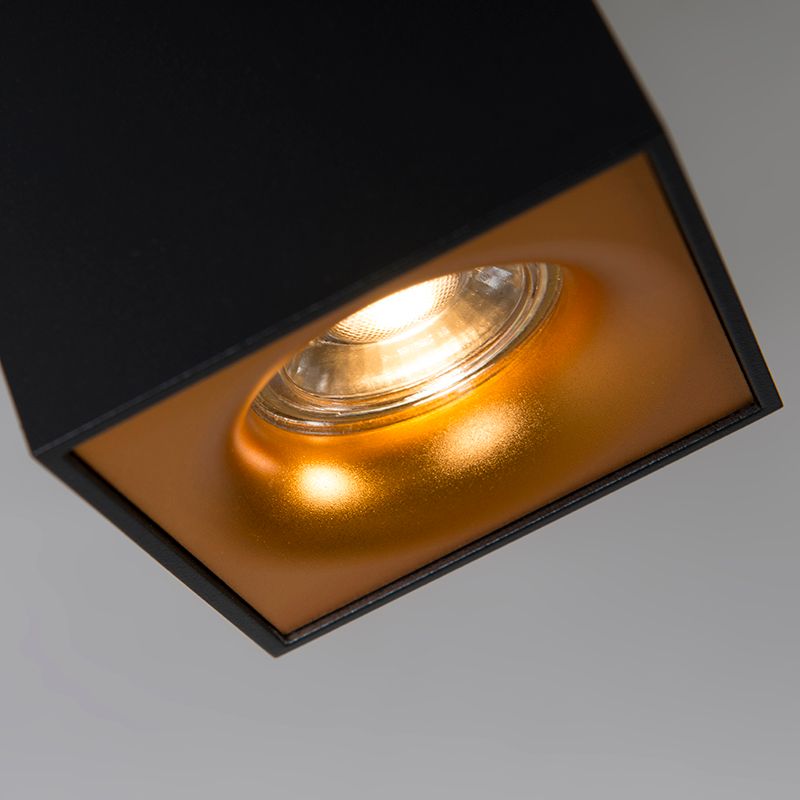 Moderne spot zwart met goud - Quba delux