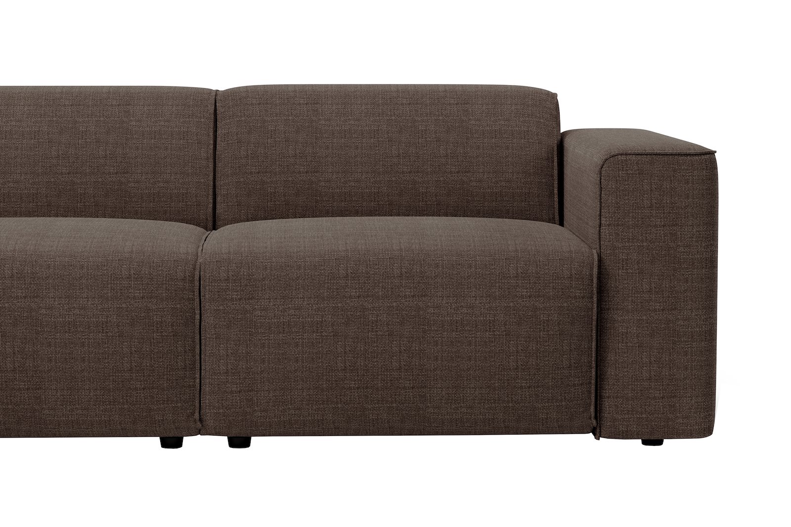 Enjoy hjørnesofa 2,5-seter med åpen ende høyre. Tekstil Bjørn 45 med sorte ben