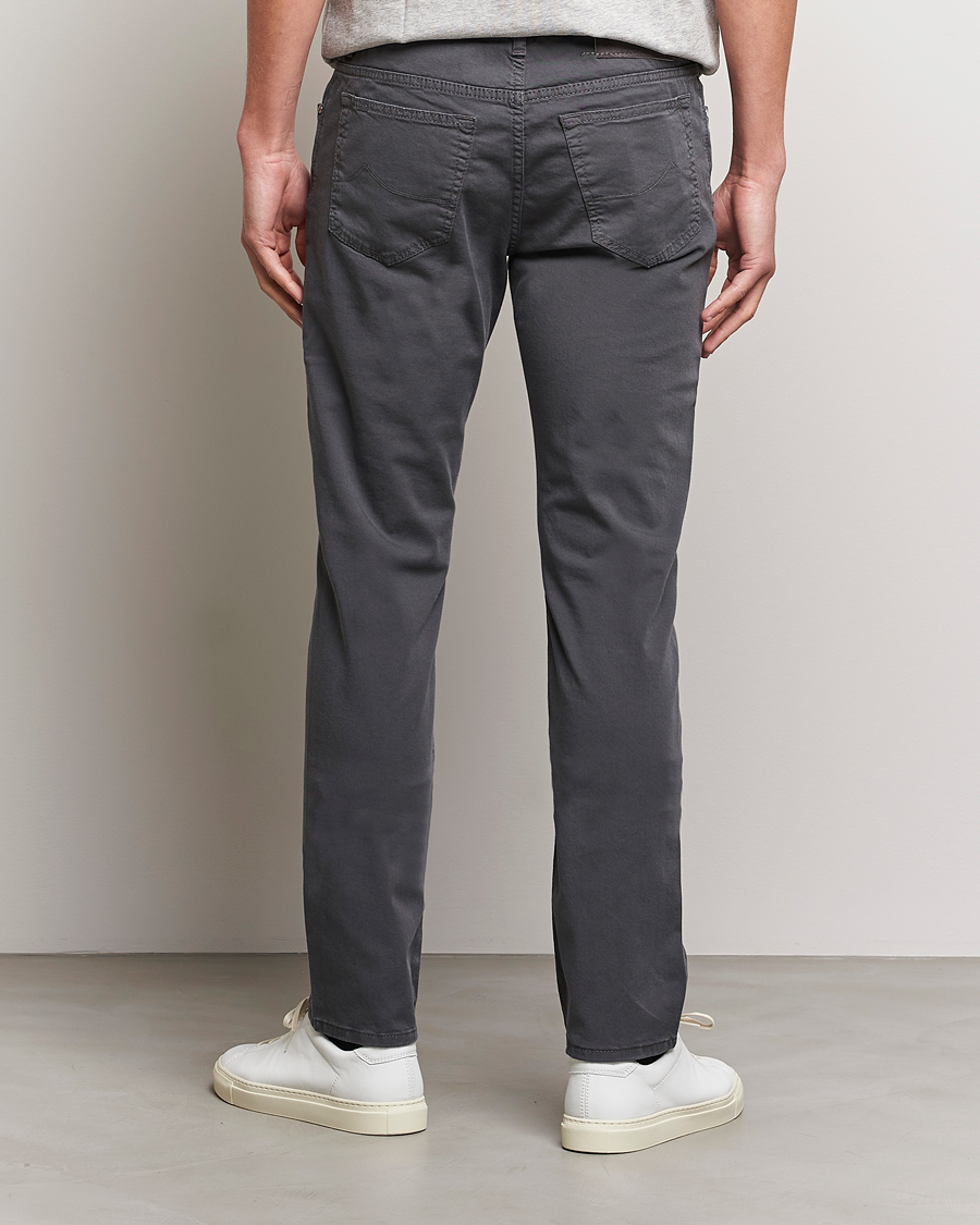 Jacob Cohën Bard Garment Dyed Gabardine Trousers Grey
