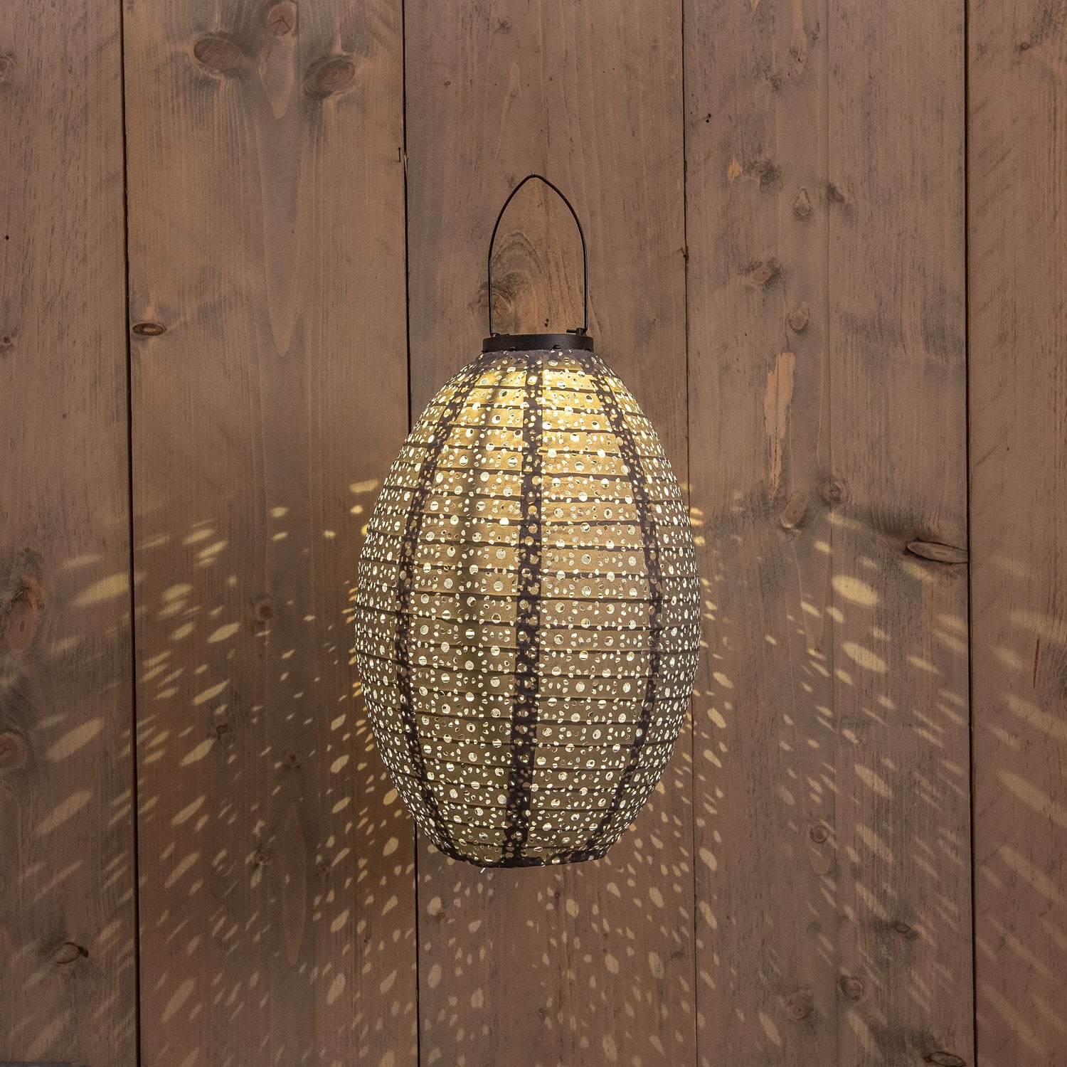Anna's Collection solar lampion grijs D 22 H 32 cm