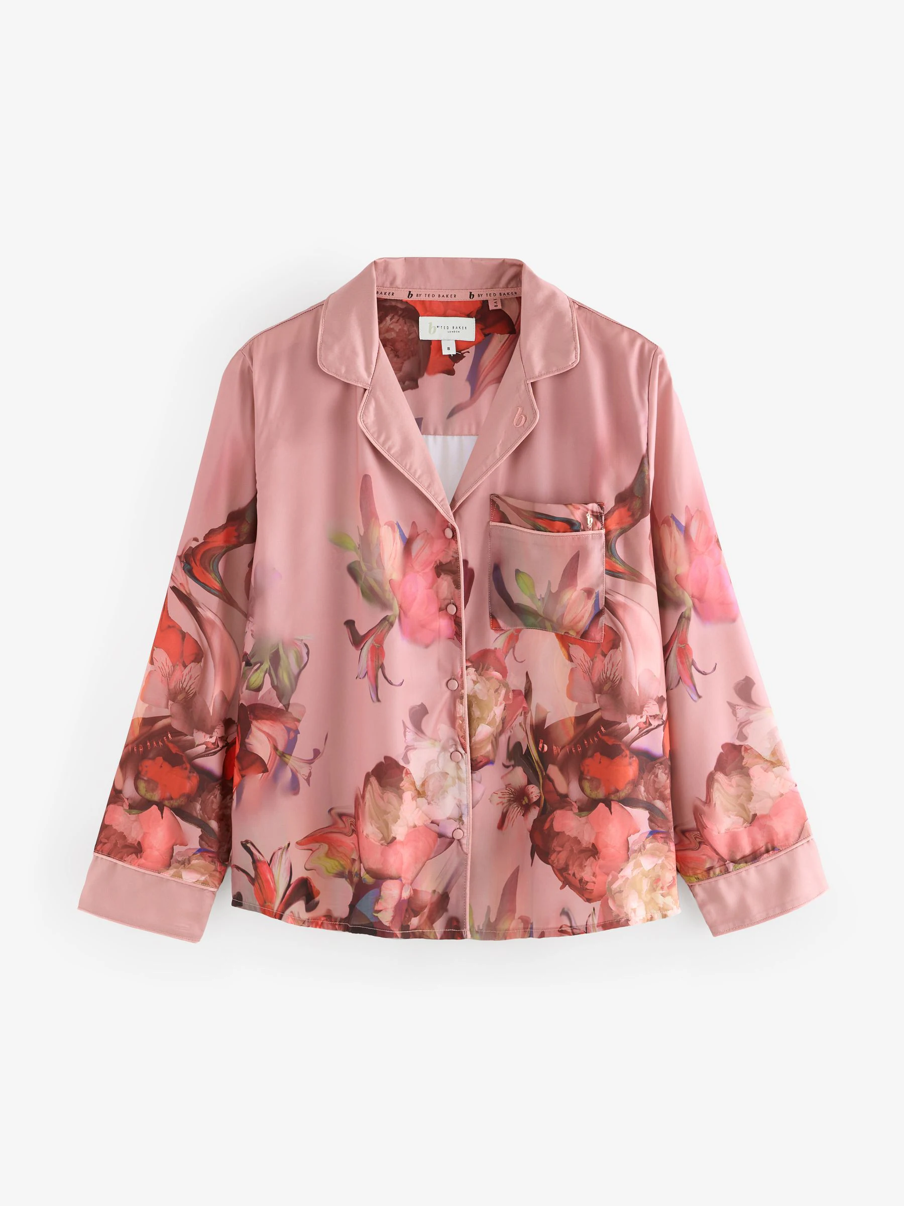 Roze - B by Ted Baker - Satijnen pyjama met knopen
