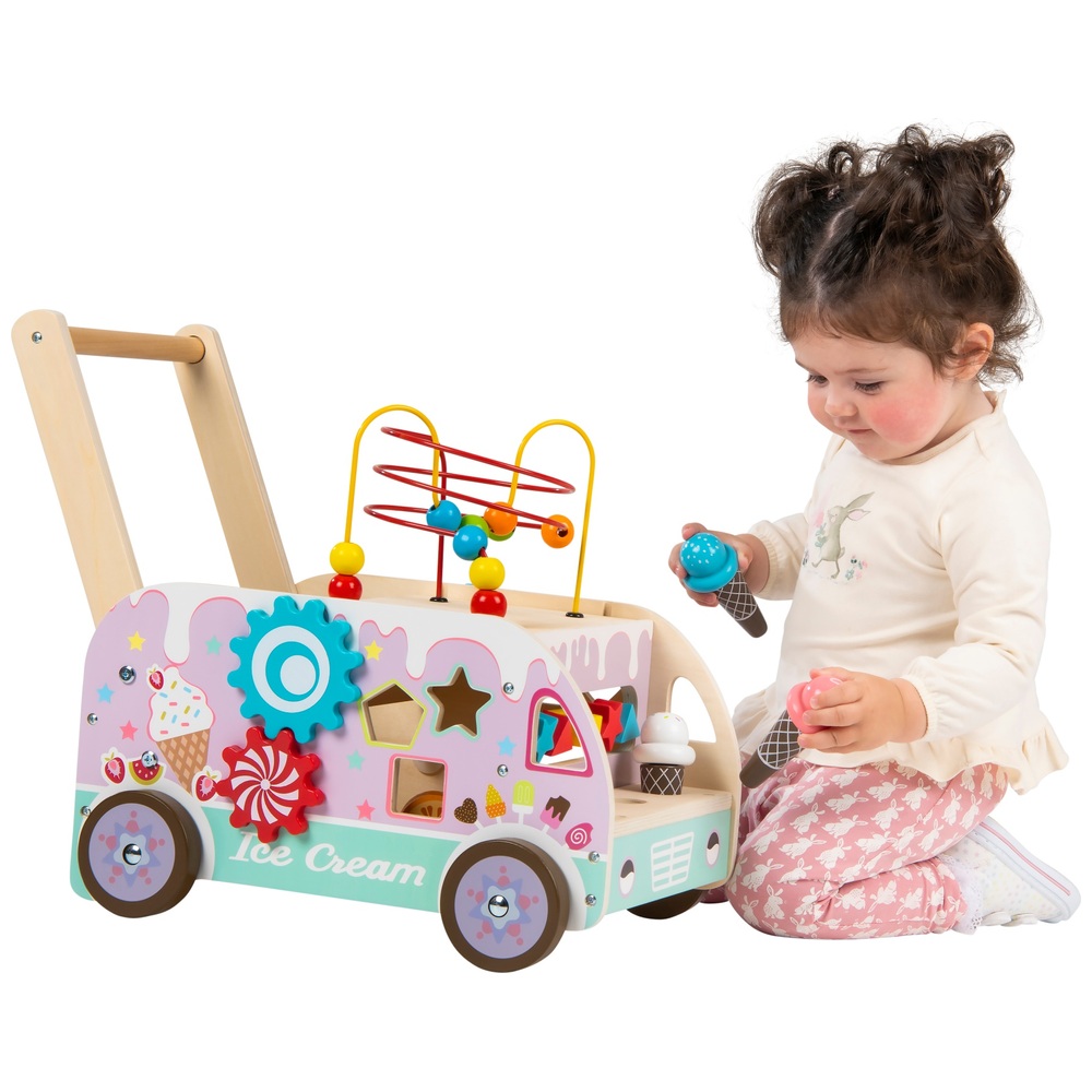 Eichhörnchen-Spielzeug-Eiswagen aus Holz