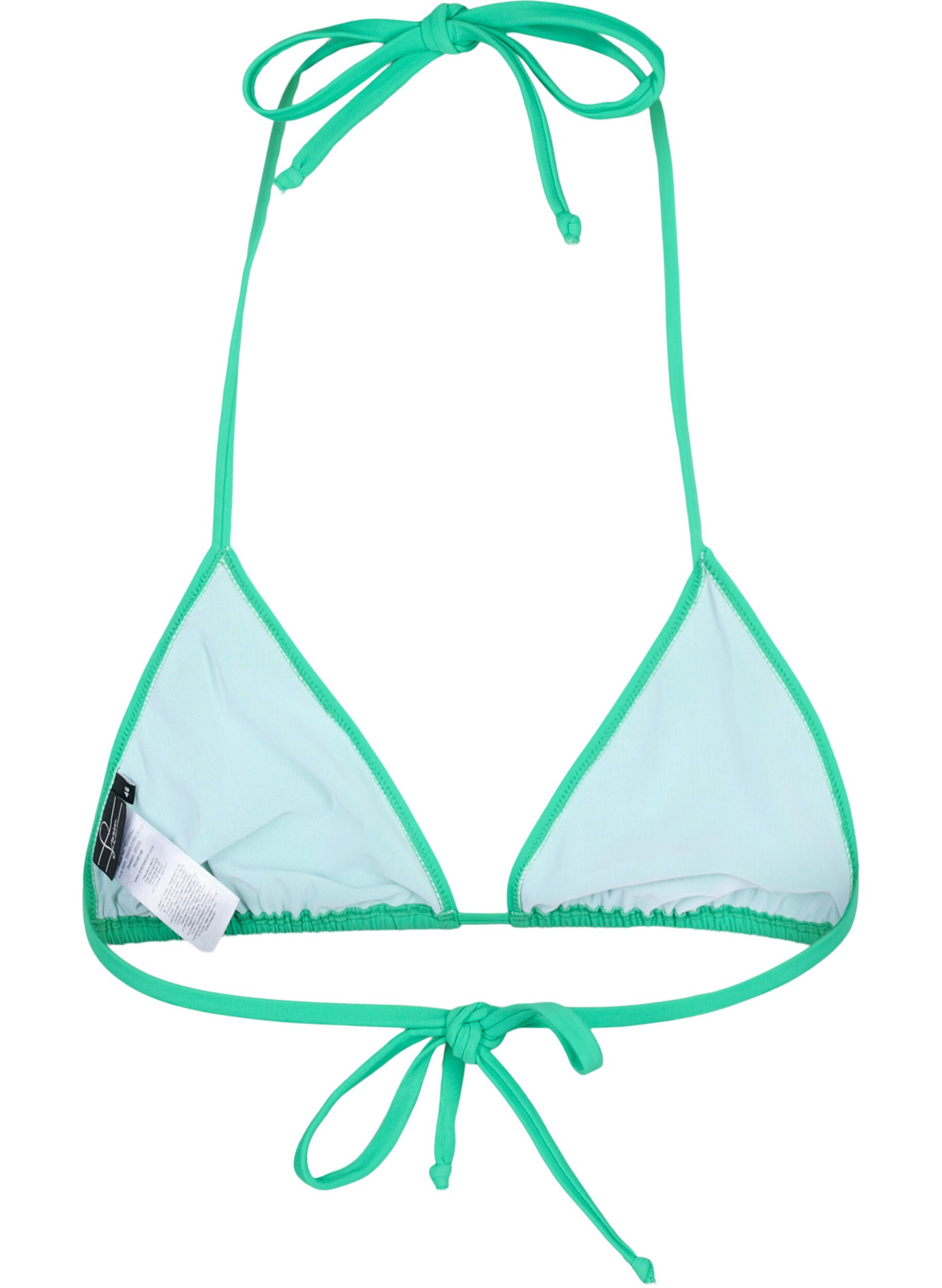 Ensfarvet trekants bikini bh
