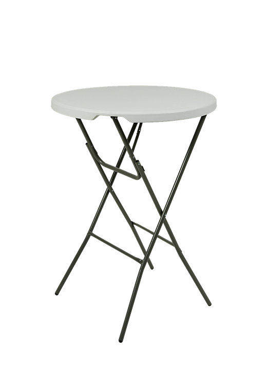Table de jardin pliante en acier coloris blanc Ø.80 x H.110 cm