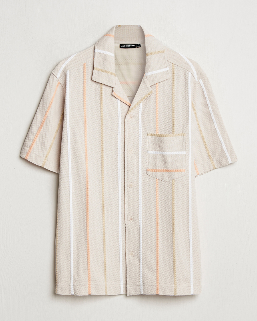 J.Lindeberg Theron Stripe Resort Shirt Moonbeam