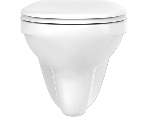 form&style Obira wandclosetset, diepspoel, open rand, glanzend wit met toiletzitting