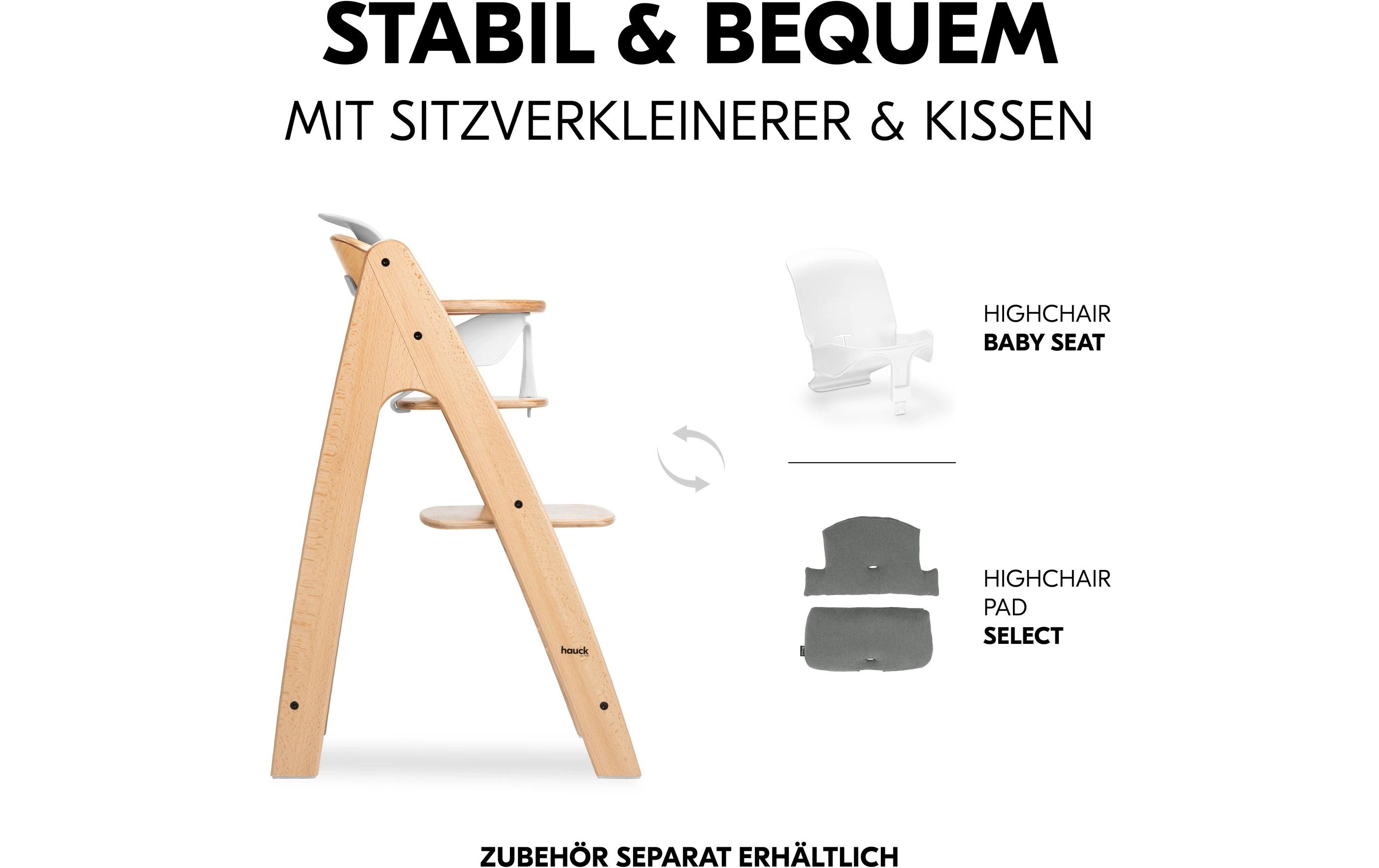 Hochstuhl Arketa N Play Beech<br>Stilvolle Holzhochstuhl mit Play Tray im Set