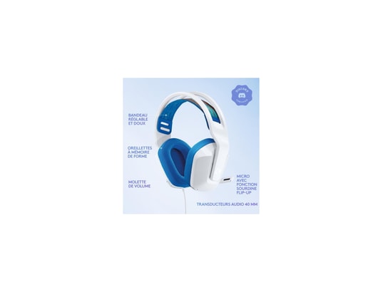 LOGITECH - Webcam + micro casque Casque gaming - léger - g - g335 filaire - blanc - certifi...