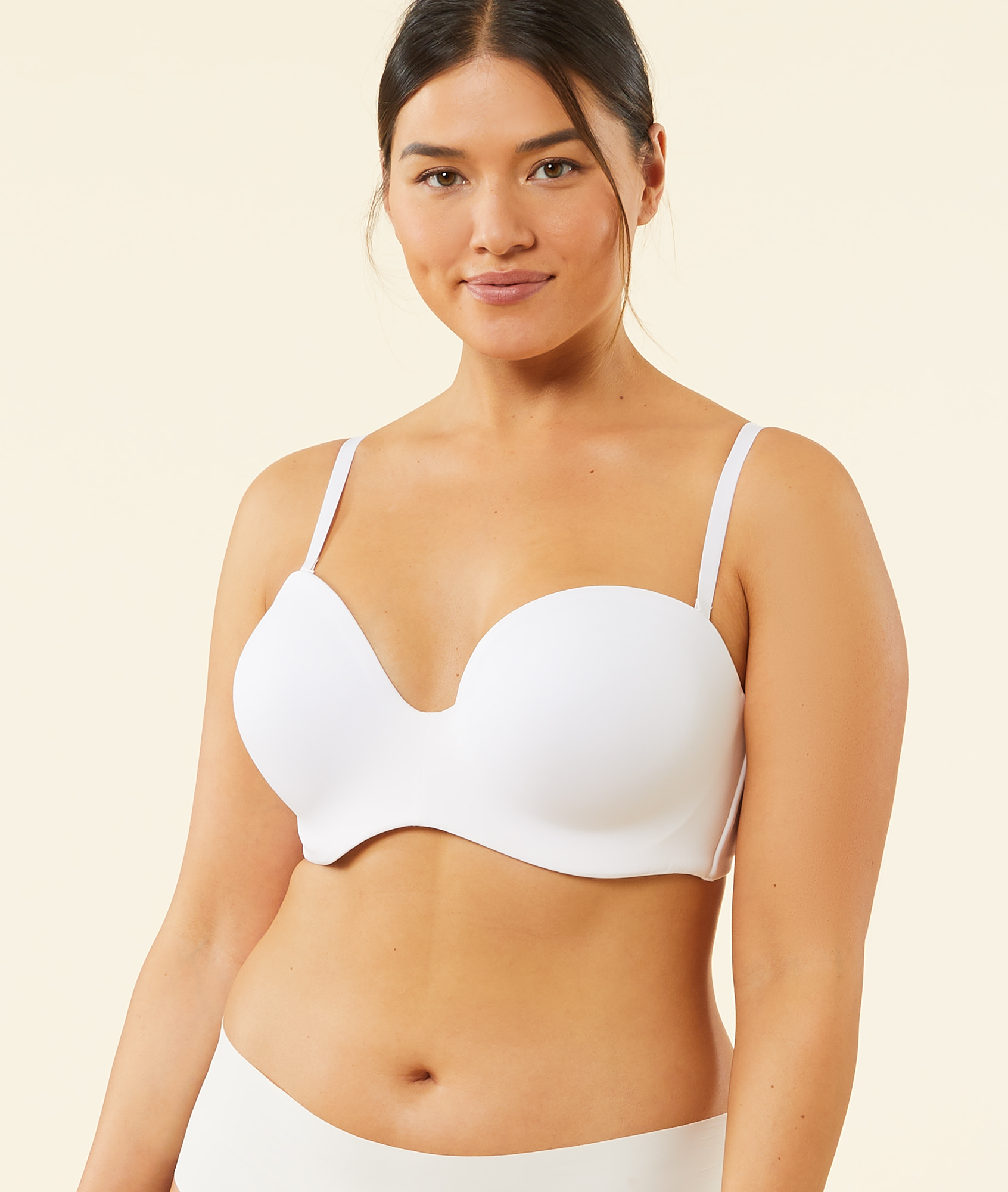 Bandeau microfibre bretelles amovibles, bonnet D