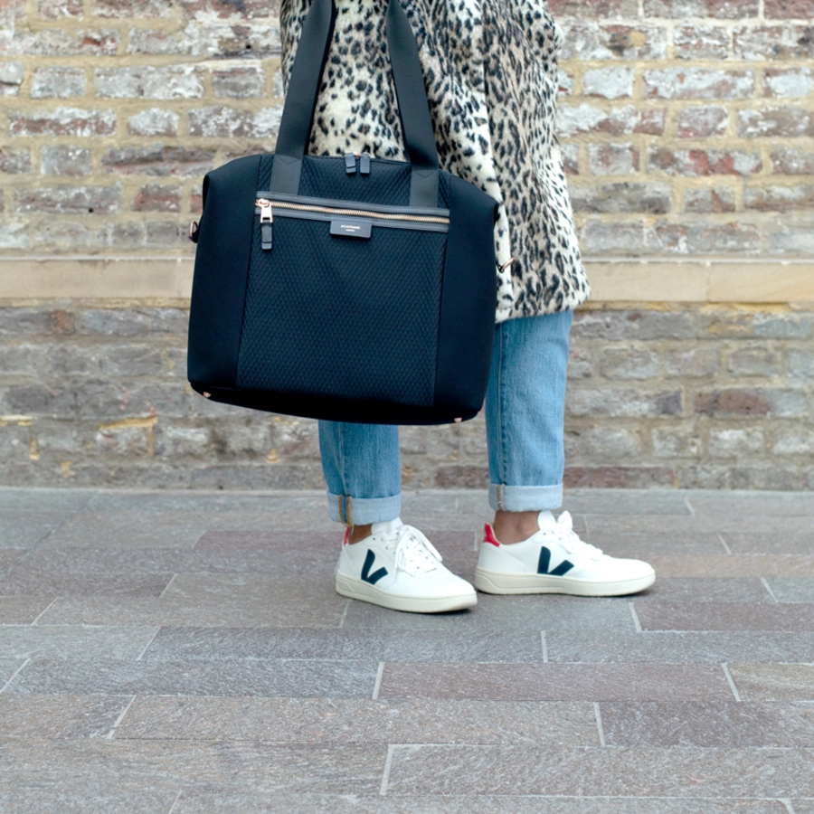 storksak Wickeltasche Stevie Luxe Black Scuba - schwarz