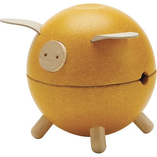 Plan toys spaarpot varken geel