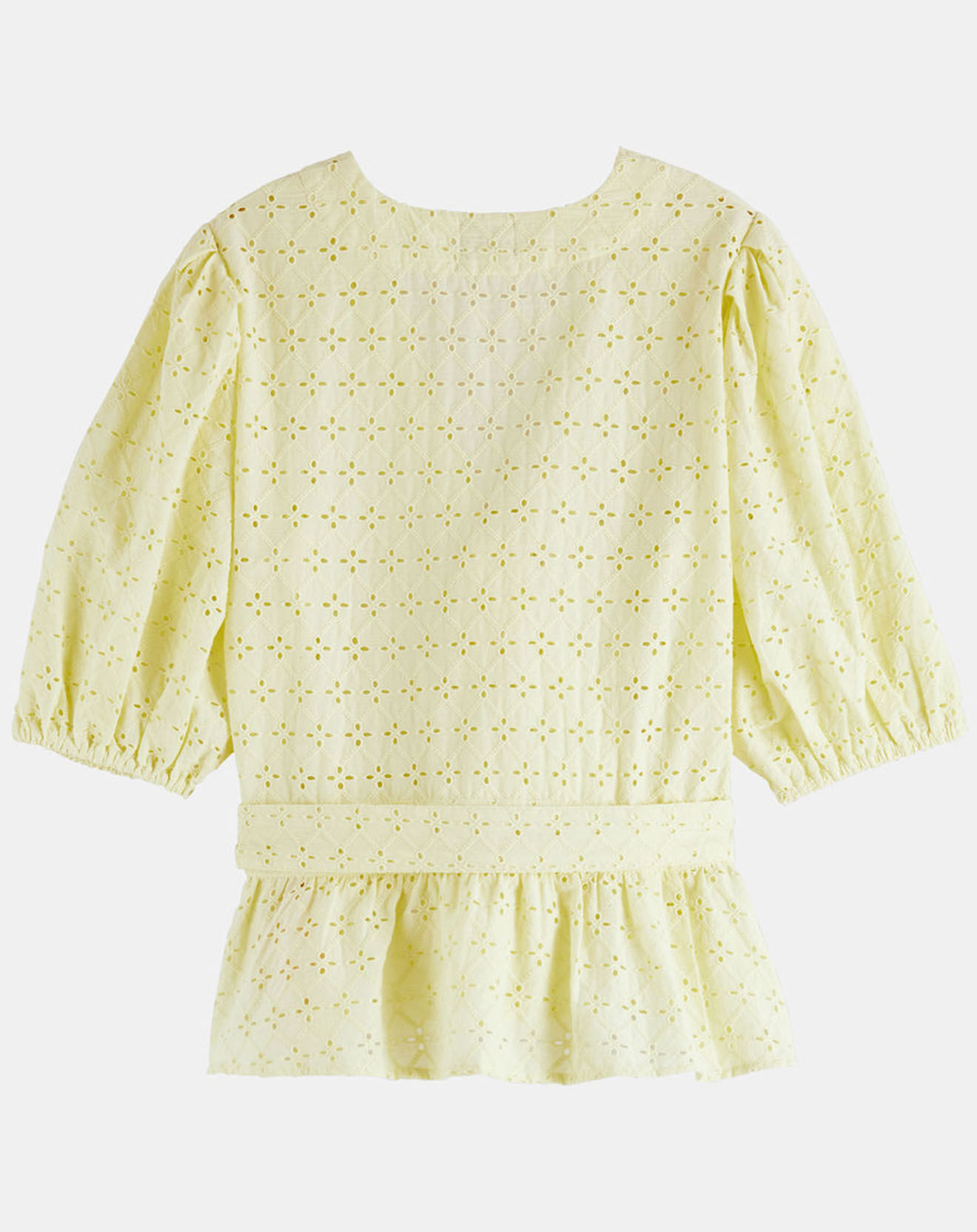 Scotch & Soda Top en broderie Anglaise jaune pâle