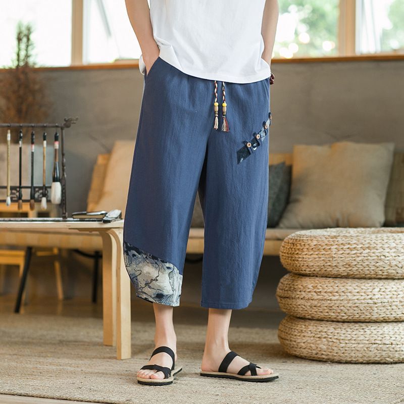 Aozora - Capri-broek met printpaneel