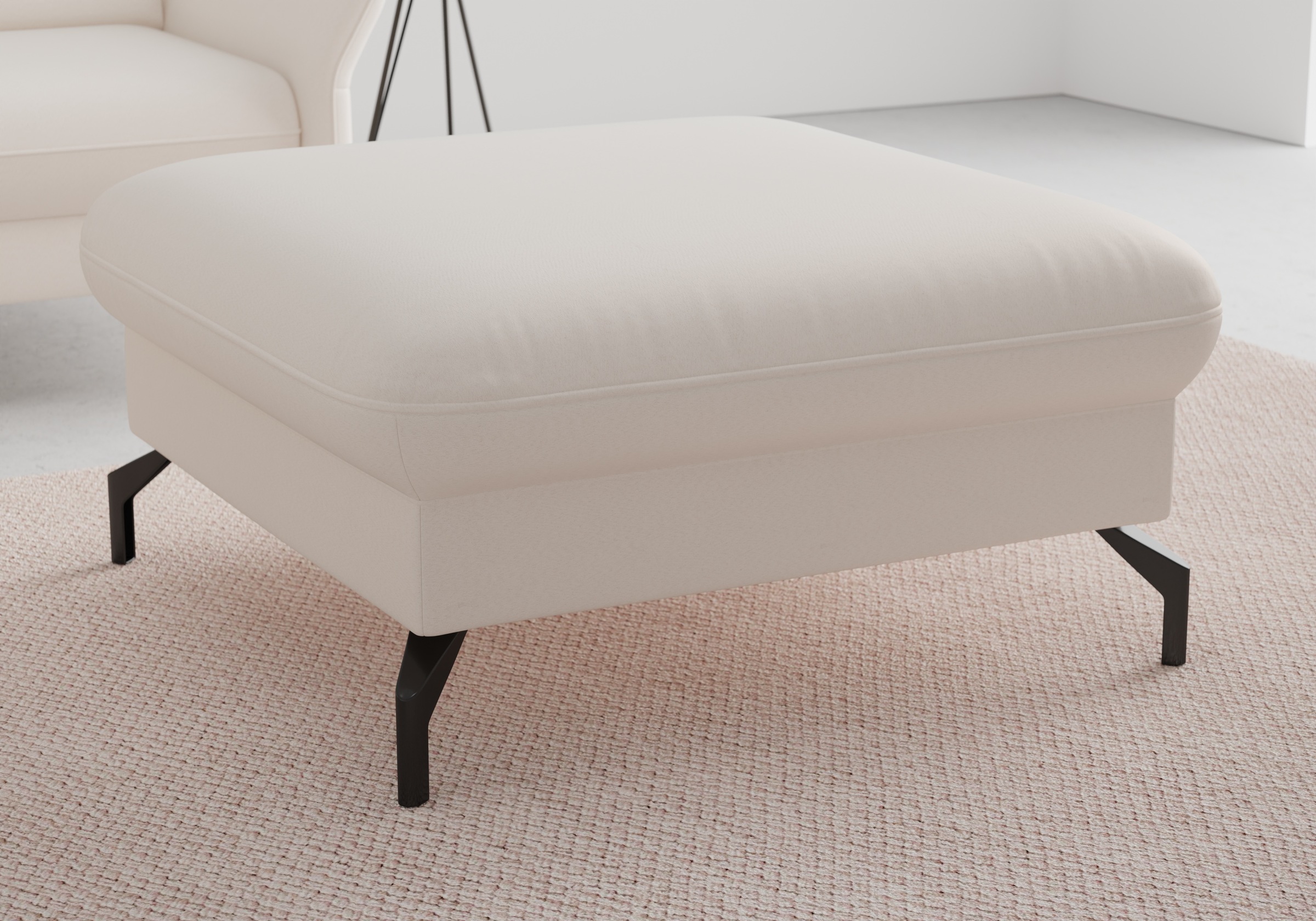 sit&more Hocker »Fashion« inklusive Federkern, mit hochwertigen, schwarzen Metallfüssen