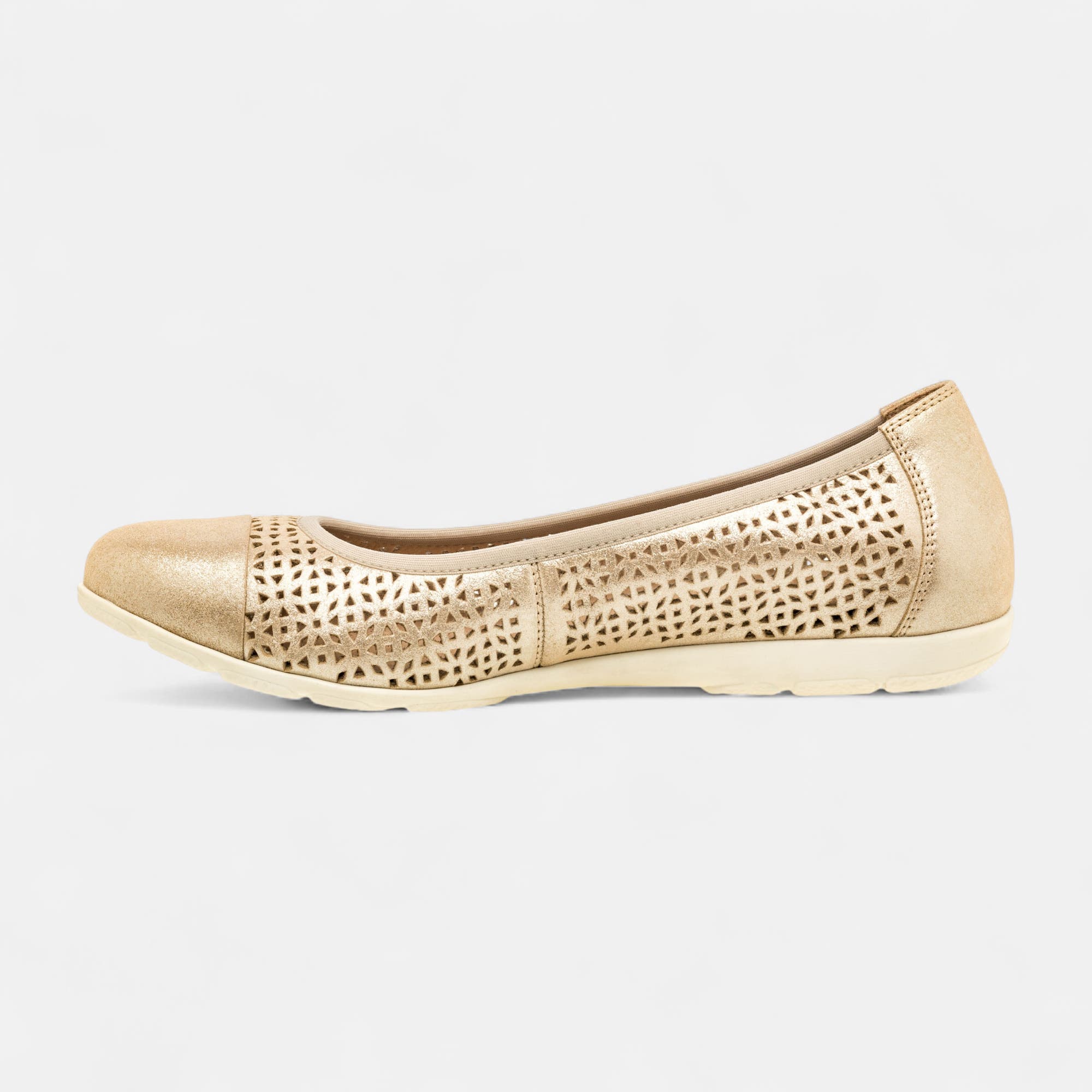 Ballerines Femme en cuir or