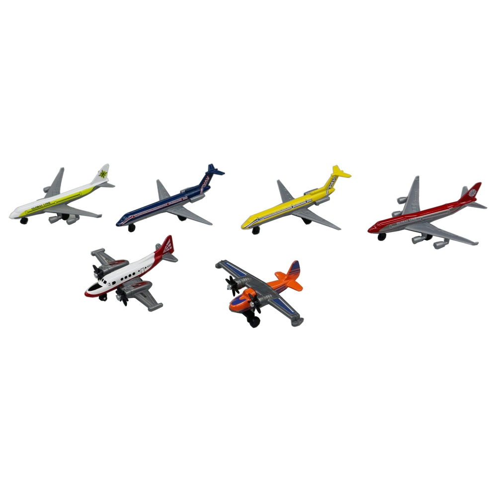 Super Wheelz 6er-Pack Druckgussflugzeuge